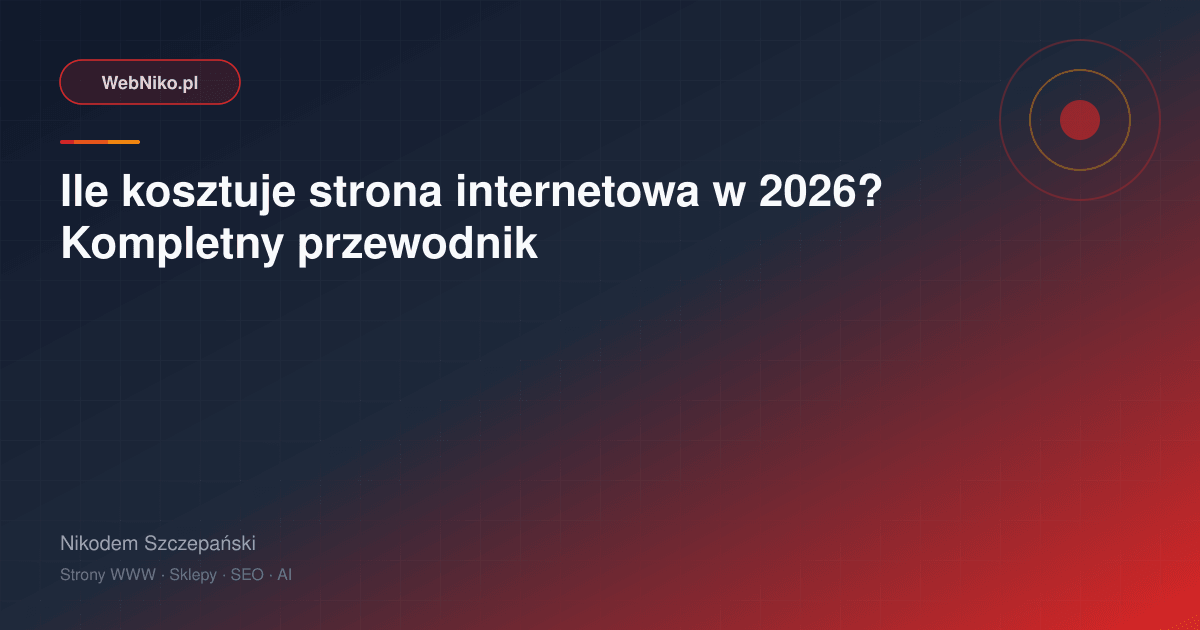 Ile kosztuje strona internetowa w 2026?